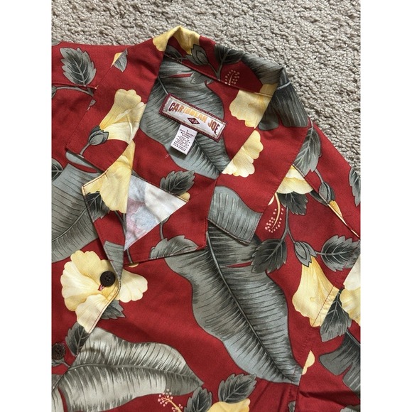 Caribbean Joe Tops - Women's Caribbean Joe Short Sleeve Button Up Shirt - Large